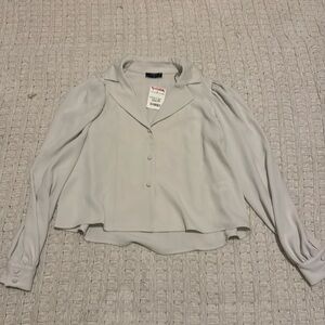 NWT Tahari Button Front Collared Blouse